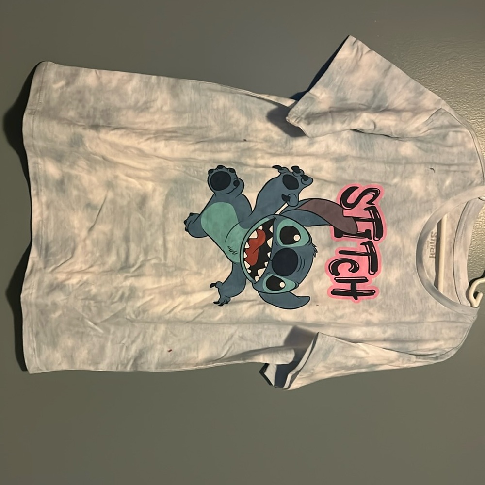 Stitch shirt blue tie die